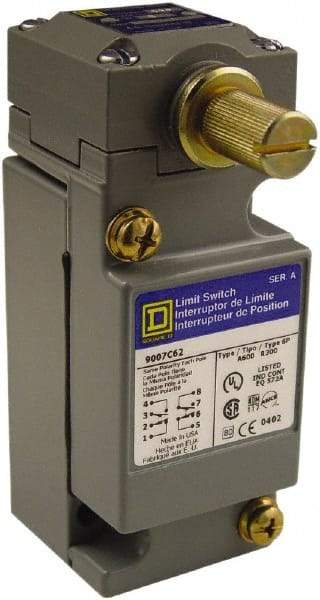 Square D - DPDT, 2NC/2NO, Multiple VAC Levels, Screw Terminal, Rotary Head Actuator, General Purpose Limit Switch - 1, 2, 4, 6, 12, 13, 6P NEMA Rating, IP66 IPR Rating - Top Tool & Supply