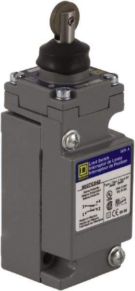 Square D - SPDT, NC/NO, 600 Volt Screw Terminal, Roller Plunger Actuator, General Purpose Limit Switch - 1, 2, 4, 6, 12, 13, 6P NEMA Rating, IP67 IPR Rating - Top Tool & Supply