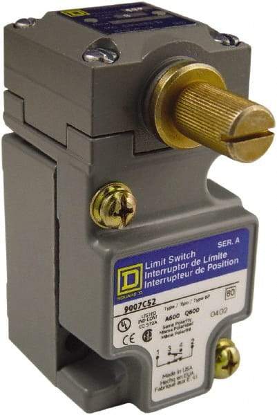 Square D - SPDT, NC/NO, Multiple VAC Levels, Screw Terminal, Rotary Head Actuator, General Purpose Limit Switch - 1, 2, 4, 6, 12, 13, 6P NEMA Rating, IP66 IPR Rating - Top Tool & Supply