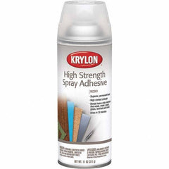 Krylon - 11 oz Aerosol Clear Spray Adhesive - High Tack, 120°F Heat Resistance, 15 Sq Ft Coverage, High Strength Bond, 120 min Max Bonding Time, Flammable - Top Tool & Supply