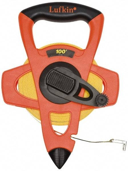 Lufkin - 300' x 3/4" Yellow Blade Tape Measure - 1/8" Graduation, C11 Graduation Style, Orange/Yellow/Black Case - Top Tool & Supply