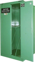 Securall Cabinets - 1 Door, Green Steel Standard Safety Cabinet for Flammable and Combustible Liquids - 46" High x 23" Wide x 18" Deep, Self Closing Door, 3 Point Key Lock, D, E Cylinder Capacity - Top Tool & Supply