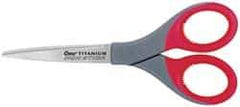 Clauss - 3-1/8" LOC, 7" OAL Titanium Shears - Right Hand, Straight Handle, For General Purpose Use - Top Tool & Supply