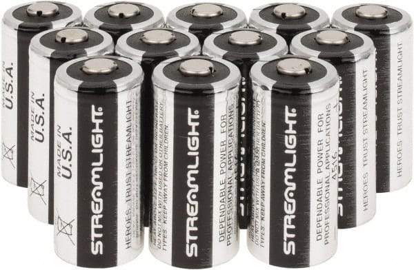 Streamlight - Size 123A, Lithium, 12 Pack, Standard Battery - 3 Volts - Top Tool & Supply