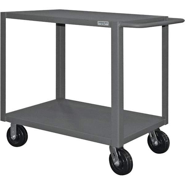 Durham - 4,000 Lb Capacity, 30" Wide x 60" Long x 37-1/2" High Heavy Duty Service Cart - 2 Shelf, Steel - Top Tool & Supply