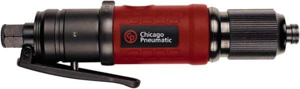 Chicago Pneumatic - 1/4" Bit Holder, 1,700 RPM, Inline Handle Air Screwdriver - 1.1 to 4 Ft/Lb Torque, 1/4" Inlet, 7 CFM - Top Tool & Supply