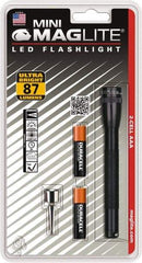 Mag-Lite - Clear LED Bulb, 111 Lumens, Mini Flashlight - Black Aluminum Body, 2 AAA Batteries Included - Top Tool & Supply