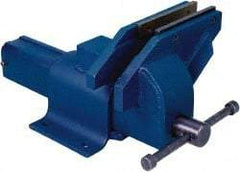 Gibraltar - 6" Jaw Width, 6" Opening Capacity, 3-5/8" Throat Depth, Steel Stationary Bench Vise - Bolt Down Base Attachment - Top Tool & Supply