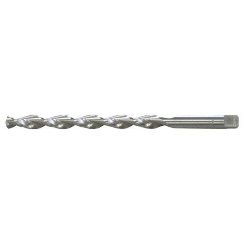 9/64 RHS / RHC HSS 135 Degree Notched Point Deep Hole Parabolic Taper Length Drill - Bright - Exact Industrial Supply