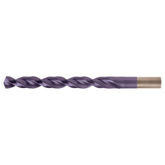 3.50mm RHS / RHC HSS-CO 8% (M42) 135 Degree Split Point Q-Cobalt Wide Land Parabolic Jobber Drill - TiAlN - Exact Industrial Supply