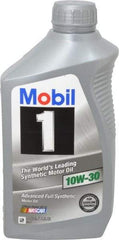 Mobil - 1 Quart Synthetic Engine Oil - Grade 10W-30 - Top Tool & Supply