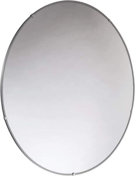 PRO-SAFE - Indoor Round Convex Safety, Traffic & Inspection Mirrors - Acrylic Lens, Laminated Hardboard Backing, 36" Diam x 2-3/8" High, 38' Max Covered Distance - Top Tool & Supply