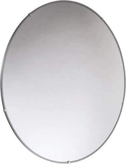 PRO-SAFE - Indoor Round Convex Safety, Traffic & Inspection Mirrors - Acrylic Lens, Laminated Hardboard Backing, 36" Diam x 2-3/8" High, 38' Max Covered Distance - Top Tool & Supply