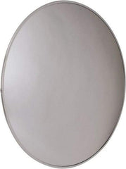 PRO-SAFE - Outdoor Round Convex Safety, Traffic & Inspection Mirrors - Acrylic Lens, Laminated Hardboard Backing, 48" Diam x 3-1/4" High, 50' Max Covered Distance - Top Tool & Supply