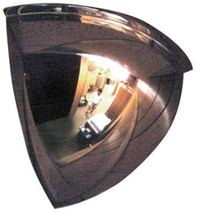 PRO-SAFE - Indoor & Outdoor Quarter Dome Dome Safety, Traffic & Inspection Mirrors - Acrylic Lens, 26" Diam x 10-5/8" High, 22' Max Covered Distance - Top Tool & Supply