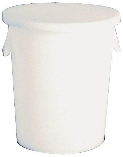 Bayhead Products - 33 Gal Gray Round Trash Can - Polyethylene, 27" High - Top Tool & Supply