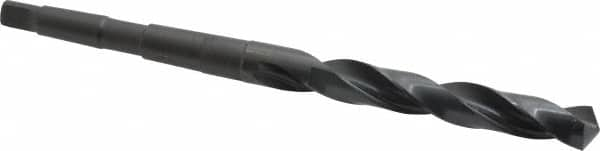 Taper Shank Drill Bit: 0.5313″ Dia, 1MT, 118 °, High Speed Steel Oxide Finish, 7.4375″ OAL, Standard Point, Chipbreaker Flute