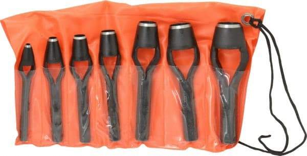 Value Collection - 7 Piece, 3/16 to 15/16", Arch Punch Set - Comes in Vinyl Roll - Top Tool & Supply