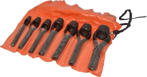 Value Collection - 7 Piece, 1/4 to 1", Arch Punch Set - Comes in Vinyl Roll - Top Tool & Supply