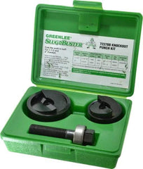 Greenlee - 6 Piece, 2" Punch Hole Diam, Manual Knockout Set - Round Punch, 10 Gage Mild Steel - Top Tool & Supply