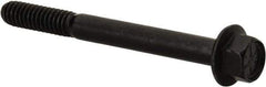 Value Collection - 1/4-20 UNC, 2-1/2" Length Under Head, Hex Drive Flange Bolt - 3/4" Thread Length, Grade 8 Alloy Steel, Smooth Flange, Phosphate & Oil Finish - Top Tool & Supply