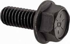 Value Collection - 5/16-18 UNC, 3/4" Length Under Head, Hex Drive Flange Bolt - 3/4" Thread Length, Grade 8 Alloy Steel, Smooth Flange, Phosphate & Oil Finish - Top Tool & Supply