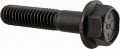 Value Collection - 5/16-18 UNC, 1-1/2" Length Under Head, Hex Drive Flange Bolt - 1-1/2" Thread Length, Grade 8 Alloy Steel, Smooth Flange, Phosphate & Oil Finish - Top Tool & Supply