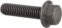 Value Collection - 3/8-16 UNC, 1-1/2" Length Under Head, Hex Drive Flange Bolt - 1-1/2" Thread Length, Grade 8 Alloy Steel, Smooth Flange, Phosphate & Oil Finish - Top Tool & Supply