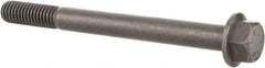 Value Collection - 3/8-16 UNC, 4" Length Under Head, Hex Drive Flange Bolt - 1" Thread Length, Grade 8 Alloy Steel, Smooth Flange, Phosphate & Oil Finish - Top Tool & Supply