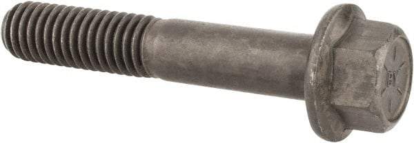 Value Collection - 7/16-14 UNC, 2-1/2" Length Under Head, Hex Drive Flange Bolt - 1-1/8" Thread Length, Grade 8 Alloy Steel, Smooth Flange, Phosphate & Oil Finish - Top Tool & Supply