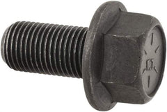 Value Collection - 1/2-20 UNF, 1" Length Under Head, Hex Drive Flange Bolt - 1" Thread Length, Grade 8 Alloy Steel, Smooth Flange, Phosphate & Oil Finish - Top Tool & Supply