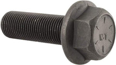 Value Collection - 5/8-18 UNF, 2" Length Under Head, Hex Drive Flange Bolt - 1-1/2" Thread Length, Grade 8 Alloy Steel, Smooth Flange, Phosphate & Oil Finish - Top Tool & Supply