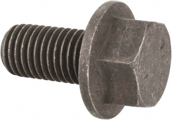 Value Collection - 3/4-10 UNC, 1-1/2" Length Under Head, Hex Drive Flange Bolt - 1-1/2" Thread Length, Grade 8 Alloy Steel, Smooth Flange, Phosphate & Oil Finish - Top Tool & Supply