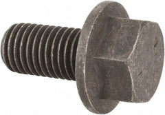 Value Collection - 3/4-10 UNC, 1-1/2" Length Under Head, Hex Drive Flange Bolt - 1-1/2" Thread Length, Grade 8 Alloy Steel, Smooth Flange, Phosphate & Oil Finish - Top Tool & Supply