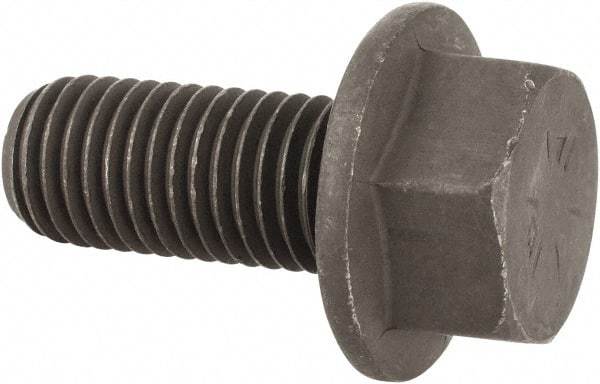 Value Collection - 3/4-10 UNC, 1-3/4" Length Under Head, Hex Drive Flange Bolt - 1-3/4" Thread Length, Grade 8 Alloy Steel, Smooth Flange, Phosphate & Oil Finish - Top Tool & Supply