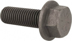 Value Collection - 3/4-10 UNC, 2-1/4" Length Under Head, Hex Drive Flange Bolt - 1-3/4" Thread Length, Grade 8 Alloy Steel, Smooth Flange, Phosphate & Oil Finish - Top Tool & Supply