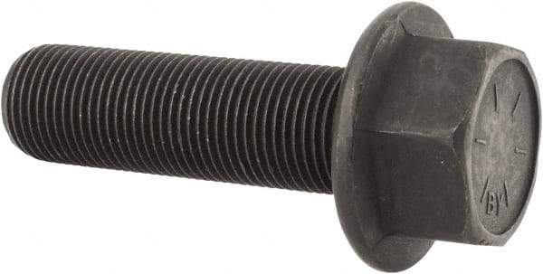 Value Collection - 3/4-16 UNF, 2-1/2" Length Under Head, Hex Drive Flange Bolt - 1-3/4" Thread Length, Grade 8 Alloy Steel, Smooth Flange, Phosphate & Oil Finish - Top Tool & Supply