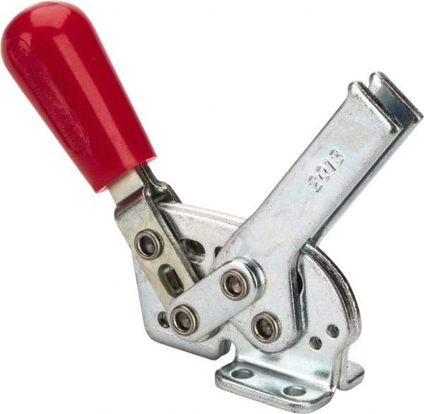 De-Sta-Co - 295 Lb Holding Capacity, Horizontal Handle, Manual Hold Down Toggle Clamp - 58° Handle Movement, 71° Bar Opening, U-Bar, Flanged Base, Electro-Plated Zinc, Carbon Steel - Top Tool & Supply