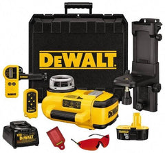 DeWALT - 200' (Interior) & 2,000' (Exterior) Measuring Range, 1/8" at 100' & 3mm at 31m Accuracy, Self-Leveling Rotary Laser with Detector - ±5° Self Leveling Range, 60, 250 & 600 RPM, 1 Beam, 18 Volt XRP Battery Included - Top Tool & Supply