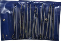 Grobet - 12 Piece Swiss Pattern File Set - 6" Long, 0 Coarseness, Die Sinker's Handle - Top Tool & Supply