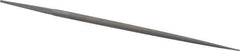 Grobet - 6" Standard Precision Swiss Pattern Round File - Double Cut, 1/4" Width Diam, With Tang - Top Tool & Supply