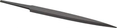 Grobet - 4" Standard Precision Swiss Pattern Barrette File - Double Cut, 1/2" Width Diam x 1/8" Thick, With Tang - Top Tool & Supply