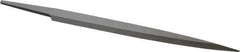 Grobet - 6" Standard Precision Swiss Pattern Barrette File - Double Cut, 23/32" Width Diam x 5/32" Thick, With Tang - Top Tool & Supply