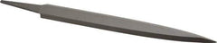 Grobet - 8" Standard Precision Swiss Pattern Barrette File - Double Cut, 7/8" Width Diam x 13/64" Thick, With Tang - Top Tool & Supply