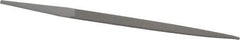 Grobet - 4" Standard Precision Swiss Pattern Crochet File - Double Cut, 5/16" Width Diam x 3/32" Thick, With Tang - Top Tool & Supply