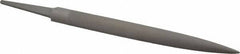 Grobet - 6" Standard Precision Swiss Pattern Crossing File - Double Cut, 19/32" Width Diam x 3/16" Thick, With Tang - Top Tool & Supply