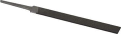 Grobet - 4" Standard Precision Swiss Pattern Equalling File - Double Cut, 13/32" Width Diam x 5/64" Thick, With Tang - Top Tool & Supply