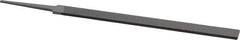 Grobet - 6" Standard Precision Swiss Pattern Equalling File - Double Cut, 1/2" Width Diam x 7/64" Thick, With Tang - Top Tool & Supply