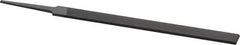 Grobet - 6" Standard Precision Swiss Pattern Equalling File - Double Cut, 1/2" Width Diam x 7/64" Thick, With Tang - Top Tool & Supply