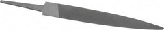 Grobet - 4" Standard Precision Swiss Pattern Half Round File - Double Cut, 15/32" Width Diam x 9/64" Thick, With Tang - Top Tool & Supply